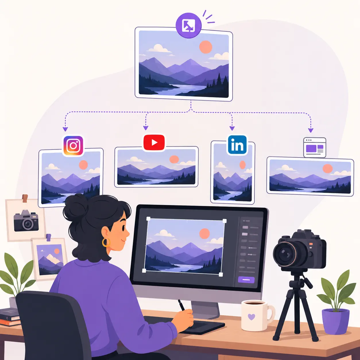 Merge JPG - Content Creator nutzt das Tool zum Bilder verkleinern für Social-Media-Plattformen